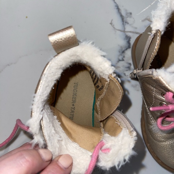 EUC soft gold with pink laces size 7 toddler purchased from Nordstrom. - Picture 5 of 6